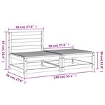 vidaXL Canapé de jardin sans accoudoirs repose-pieds bois pin massif