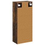vidaXL Meuble de lavabo mural Chêne fumé 35 x 20 x 81 cm