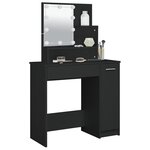 vidaXL Coiffeuse avec LED noir 86 5x35x136 cm