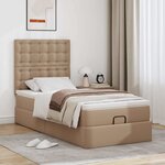 VidaXL Cadre de lit ottoman et matelas cappuccino 100x200cm similicuir