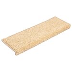 vidaXL Tapis d'escalier 20 pièces 65 x 21 x 4 cm Crème Bord rectangulaire