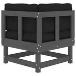 vidaXL Canapés d'angle avec coussins 2 Pièces gris bois de pin massif