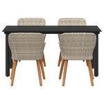 vidaXL Ensemble de salle à manger Gris clair Poly rotin