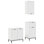 vidaXL Ensemble de mobilier de salle de bain 3 Pièces Blanc brillant