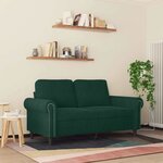 vidaXL Canapé à 2 places Vert foncé 120 cm Velours