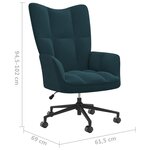 vidaXL Chaise de relaxation Bleu Velours