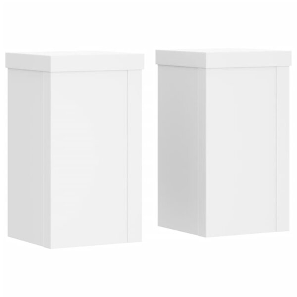 vidaXL Supports pour plantes 2 Pièces blanc 10x10x18 cm bois d'ingénierie