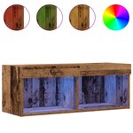 Meubles TV vidaXL avec lumières LED 2 Pièces Bois ancien 80x30x30 cm
