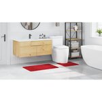 vidaXL Ensemble de tapis de bain antidérapants 2 Pièces Rouge PP