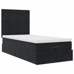 vidaXL Cadre de lit ottoman avec matelas noir 80x200 cm velours