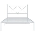vidaXL Cadre de lit métal avec tête de lit blanc 100x190 cm
