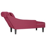vidaXL Fauteuil long avec coussin et accoudoir droit rouge bordeaux