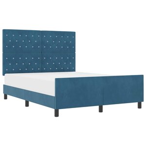 vidaXL Lit à ressorts avec tête de lit Bleu foncé 140 x 190 cm Velours