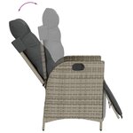 vidaXL Chaise inclinable de jardin et repose-pied gris résine tressée