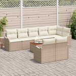 vidaXL Ensemble de canapé de jardin 9 Pièces Beige et blanc