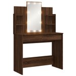 vidaXL Coiffeuse avec lumières LED chêne marron 96x40x142 cm