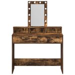 Coiffeuse vidaXL avec lumières LED Chêne fumé 100x41x140 cm
