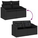 vidaXL Ensemble de canapé de jardin avec coussin 8 Pièces Noir Poly rotin