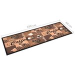 vidaXL Tapis de cuisine lavable Marron café 60x180 cm