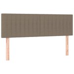 vidaXL Sommier à lattes de lit avec matelas LED Taupe 140x200 cm Tissu