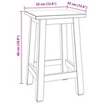 vidaXL Tabouret Naturel 30 x 30 x 47 cm Bois d'Acajou