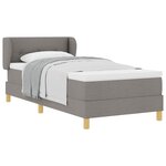 vidaXL Lit à ressorts avec matelas Taupe 90 x 190 cm tissu