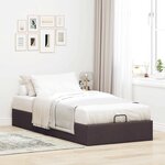vidaXL Cadre de lit ottoman sans matelas marron foncé 90x190 cm tissu