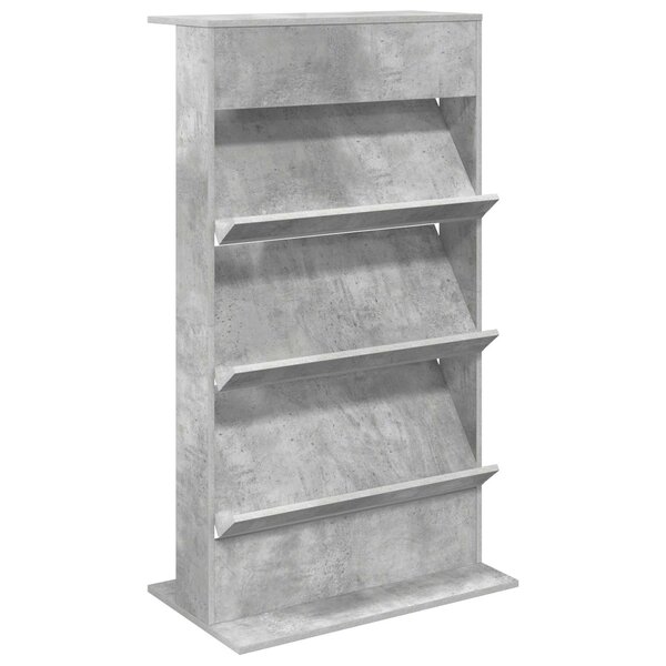 vidaXL Étagère à magazines avec étagère Gris béton 70 x 41 x 126 cm