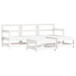 vidaXL Salon de jardin 5 Pièces blanc bois massif de pin