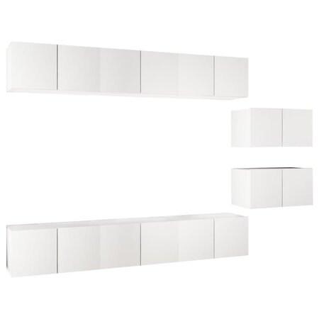 vidaXL Meubles TV 8 Pièces Blanc Aggloméré