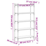 vidaXL Bibliothèque 5 niveaux chêne fumé 80x30x154cm bois d'ingénierie