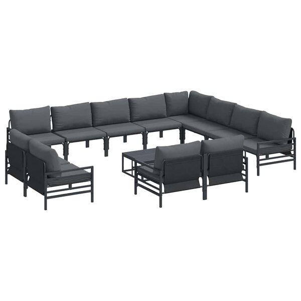 vidaXL Ensemble de canapé de jardin Anthracite Acier
