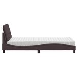 vidaXL Lit avec matelas marron foncé 90x200 cm tissu