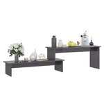 vidaXL Meuble TV Gris brillant 180x30x43 cm Aggloméré