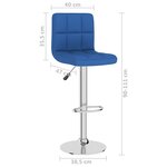 vidaXL Tabourets de bar lot de 2 bleu tissu