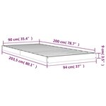 vidaXL Cadre de lit 90x200 cm Bois de pin massif
