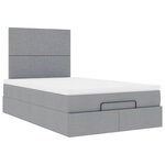 vidaXL Cadre de lit ottoman et matelas gris clair 120x200 cm tissu