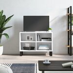 vidaXL Meuble TV blanc 69 5 x 30 x 50 cm bois d'ingénierie