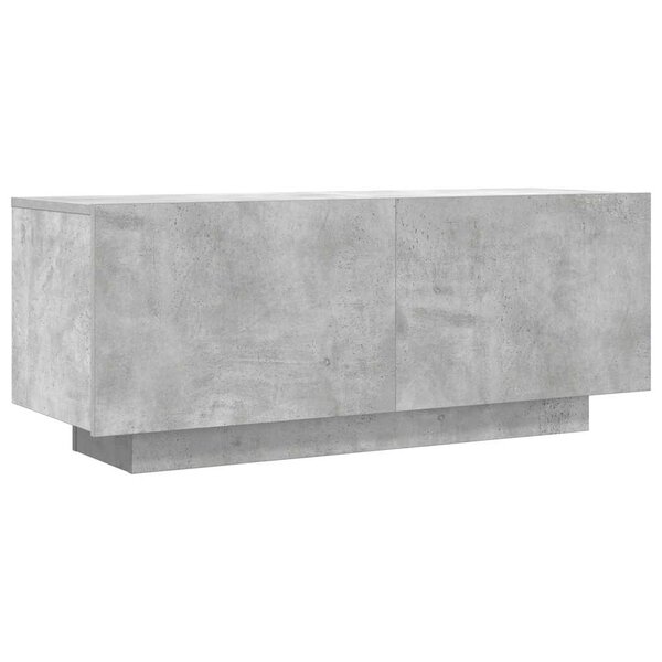 vidaXL Meuble TV Gris béton 100x35x40 cm Bois d'ingénierie