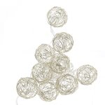 Guirlande lumineuse sphère filaire en métal 10 leds argent