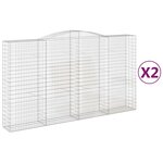 vidaXL Paniers à gabions arqués 2 Pièces 400x50x220/240 cm Fer galvanisé