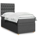 vidaXL Sommier à lattes de lit et matelas Gris foncé 90x190 cm Tissu