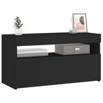 vidaXL Meuble TV avec lumières LED Noir 75x35x40 cm