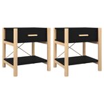 vidaXL Tables de chevet 2 Pièces Noir 42x38x45 cm Bois d’ingénierie