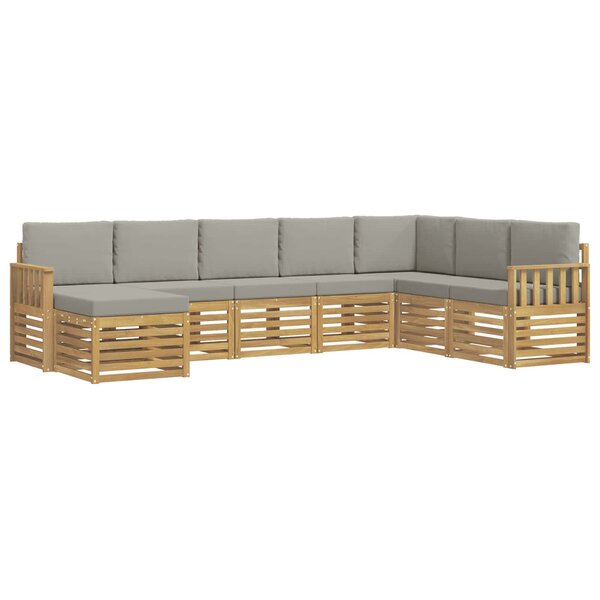 vidaXL Ensemble de canapés d'extérieur 6 pc Blanc et gris clair