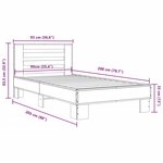 vidaXL Cadre de lit sonoma gris 90x200 cm bois d'ingénierie et métal