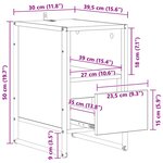 vidaXL Table de chevet Chêne Fumé 39 5 x 30 x 50 cm Bois d'ingénierie