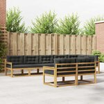 vidaXL Ensemble de canapés d'extérieur 6 Pièces Blanc et anthracite