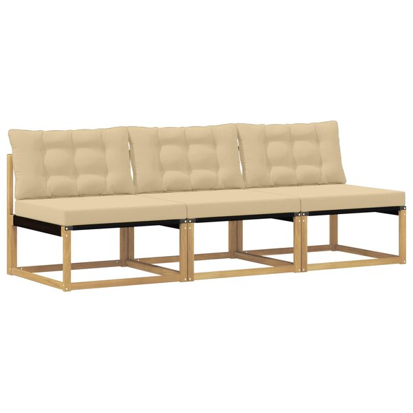 vidaXL Sofa de milieu extérieur Bois d'Acacia Massif Blanc