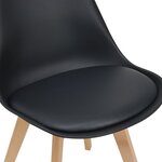 Lot de 2 chaises siège de salle à manger cuisine plastique synthétique hêtre 81 cm noir 03_0002772